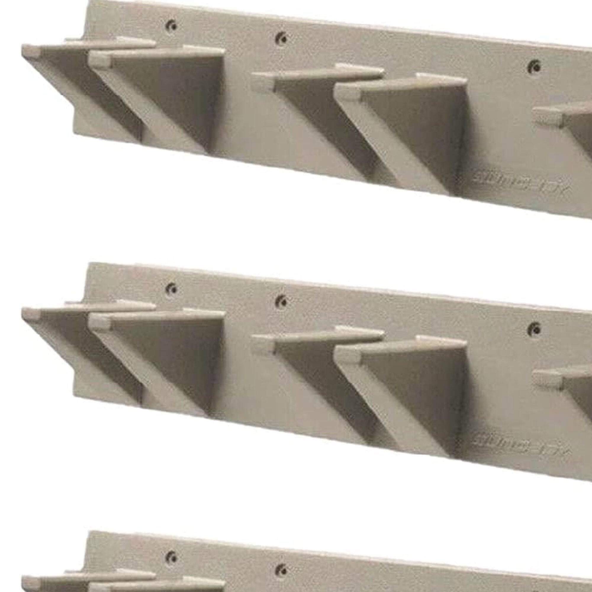 Alt View 4. Suncast - Suncast 2 Foot Wall Mount Long Handled Garden Tool Hanger Organizer (4 pack) - Platinum Metallic.