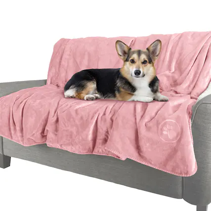 Front. PetMaker - Waterproof Dog Blanket 50x60-Inch Sherpa Dog Blanket for Couch, Bed, or Car Protects from Spills, Stains, or Pet Fur - Pink.