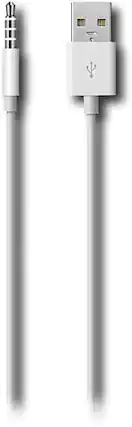 Front. Apple - USB Charge/Sync Cable for Apple iPod shuffle - White.