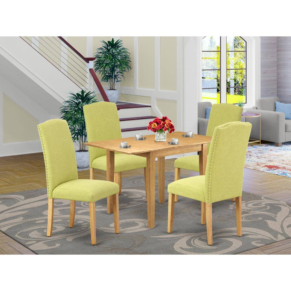 Angle. East West Furniture - Dining Room Set Oak - Brown.
