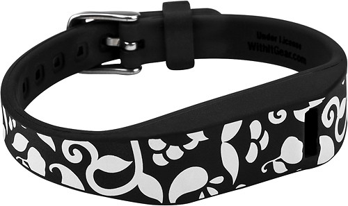 French Bull Designer Bands for Fitbit Flex Black /White With Chrome Clasp 