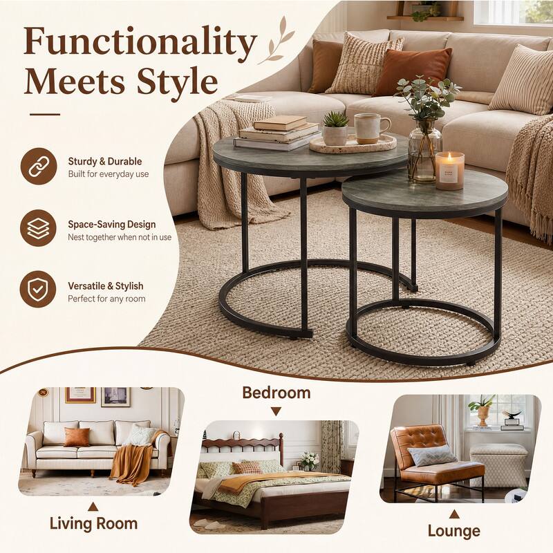 Functionality Meets Style

Sturdy & Durable  
Built for everyday use

Space-Saving Design  
Nest together when not in use

Versatile & Stylish  
Perfect for any room

Bedroom

Living Room

Lounge