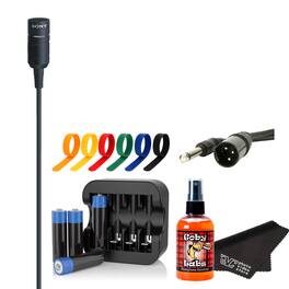 Sony - ECM-66B Unidirectional Lavalier Condenser Mic – Lapel Mic w/ XLR Connector | More - Black
