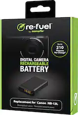 Front. Digipower - Digital camera replacement battery for Canon NB-13L battery pack - Black.