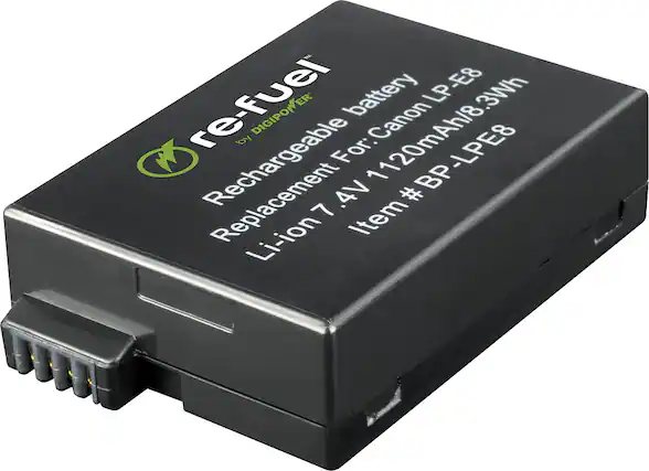 Front. Digipower - Re-Fuel Rechargeable Lithium-Ion Replacement Battery for Canon LP-E8 - Multi.