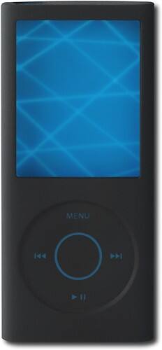 Front Standard. Belkin - Vector Silicone Sleeve for 4th-Generation Apple® iPod® nano - Black/Blue.
