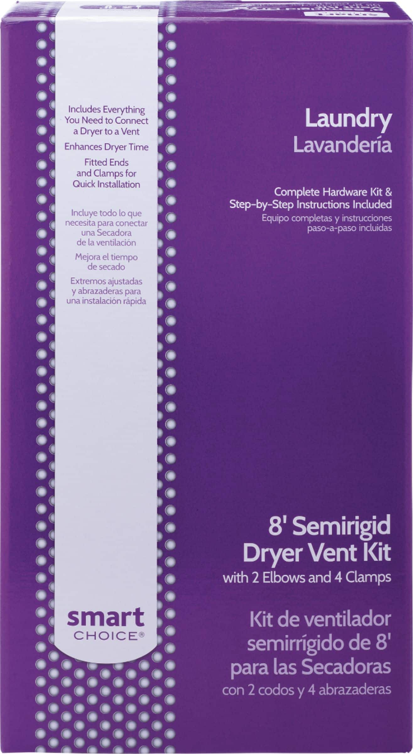 Smart Choice - Semi-Rigid Dryer Vent Kit Required for Hook-Up - Silver - Front_Zoom