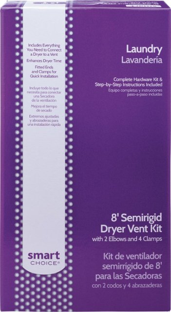 Front. Smart Choice - Semi-Rigid Dryer Vent Kit Required for Hook-Up - Silver.