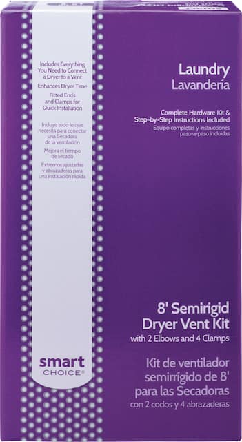 Front. Smart Choice - Semi-Rigid Dryer Vent Kit Required for Hook-Up - Silver.