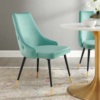Front. Modway - Adorn Tufted Performance Velvet Dining Side Chair by Modway - Mint.