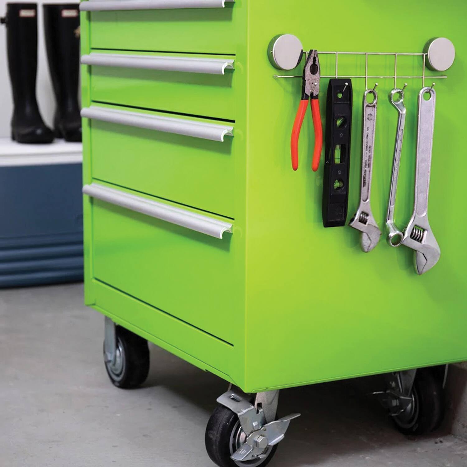 Alt View 4. Better Houseware - Better Houseware 2408 Stainless Steel Magnetic 5-hook Utensil Rack - silver.