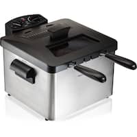 Hamilton Beach - 3 qt. Deep Fryer - Silver/Black - Angle_Zoom