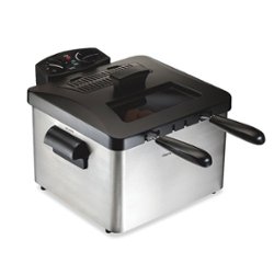 Hamilton Beach - Professional 12 Cup Deep Fryer with 3 Baskets - Silver/Black - Angle_Zoom