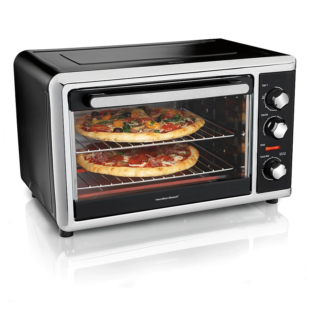 Hamilton Beach - Countertop Oven with Convection and Rotisserie - Black/Brushed Stainless Steel - Angle_Zoom