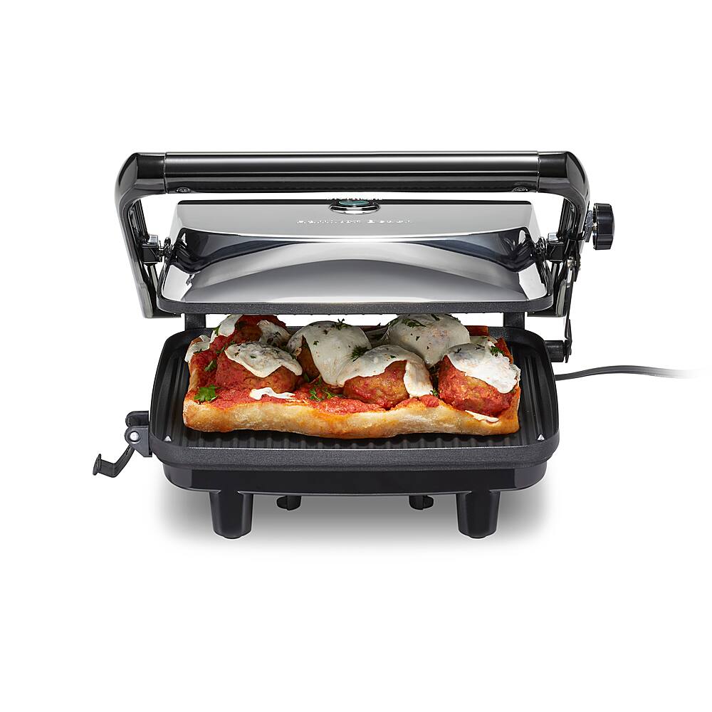 Alt View 12. Hamilton Beach - Panini Press Gourmet Sandwich Maker - Chrome.