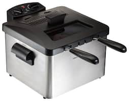 Hamilton Beach - 3 qt. Professional-Style Deep Fryer - Silver/Black - Angle_Standard
