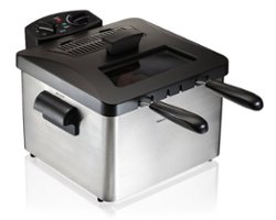 Hamilton Beach - 12 Cup Professional-Style Deep Fryer with 2 Baskets - Silver/Black - Angle_Zoom