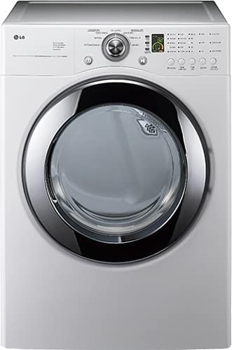 Front Standard. LG - 7.3 Cu. Ft. 7-Cycle Extra-Large Capacity Electric Dryer - White.