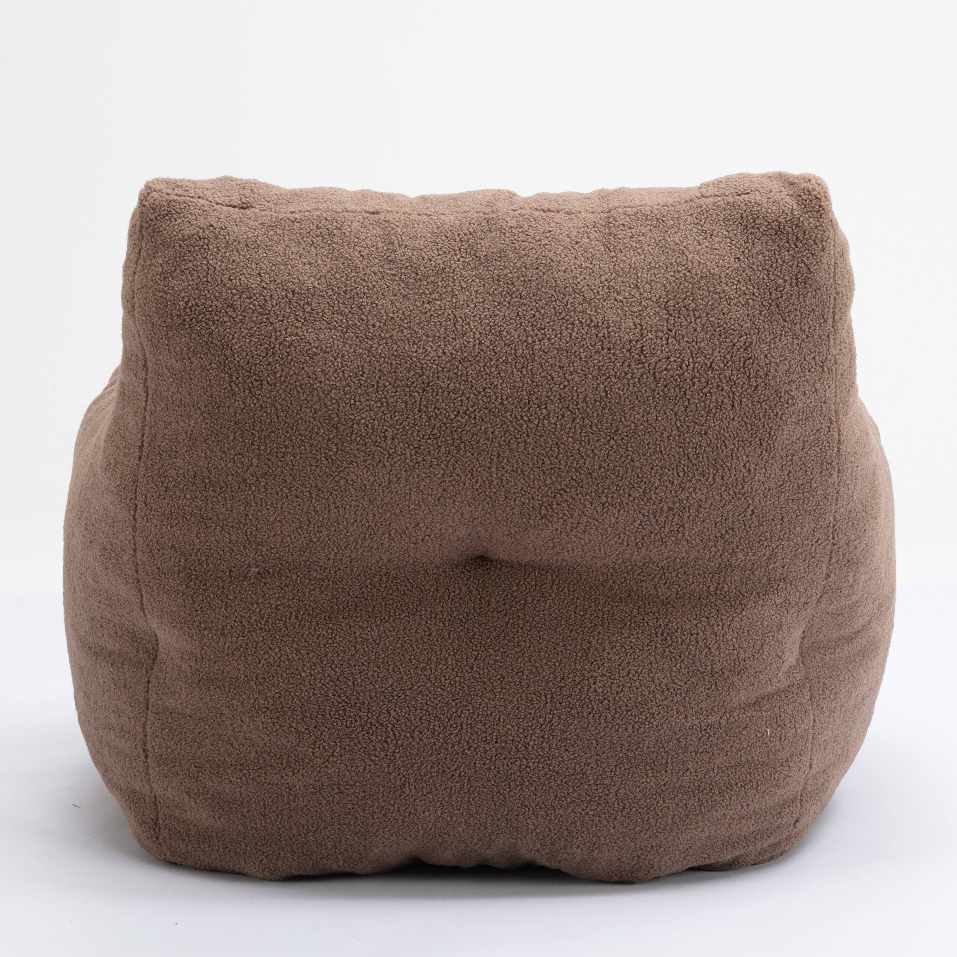Alt View 7. GOODSILO - Luxury Plush Bean Bag Chair with Ergonomic Support - Soft Teddy Fabric and Memory Foam Filling for Ultimate Comfort - Coffee.