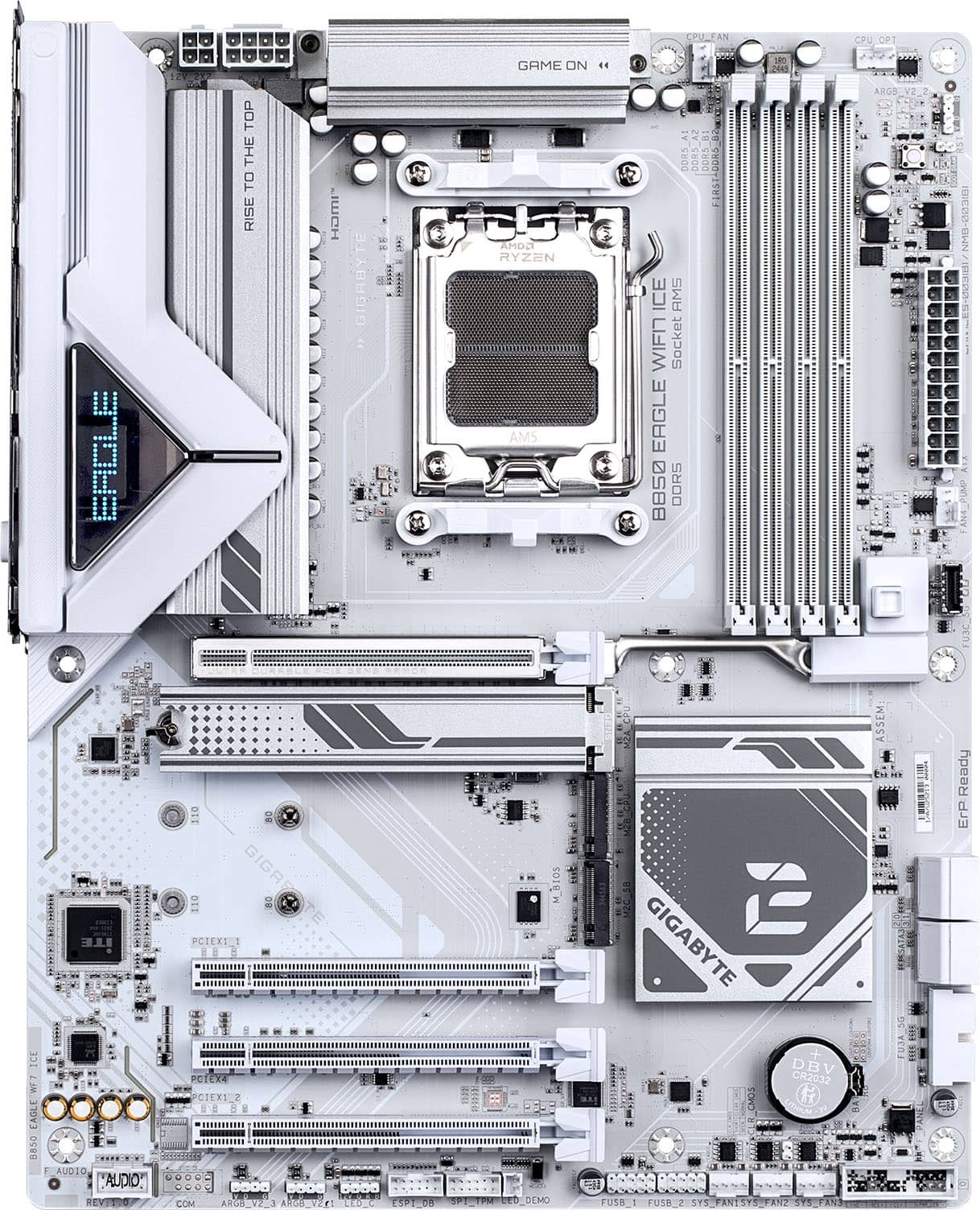 GIGABYTE - B850 EAGLE WIFI7 ICE (Socket AM5) AMD B850 ATX DDR5 Wi-Fi 7 Motherboard - White
