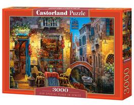Castorland - 3000 Piece Jigsaw Puzzles, Our Special Place in Venice, Puzzle of Italy, Trattoria, Venetian, C-300426-2 - Red