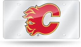 Rico Industries - Calgary Flames NHL - Mirror Look - Laser Silver License Plate - Multi