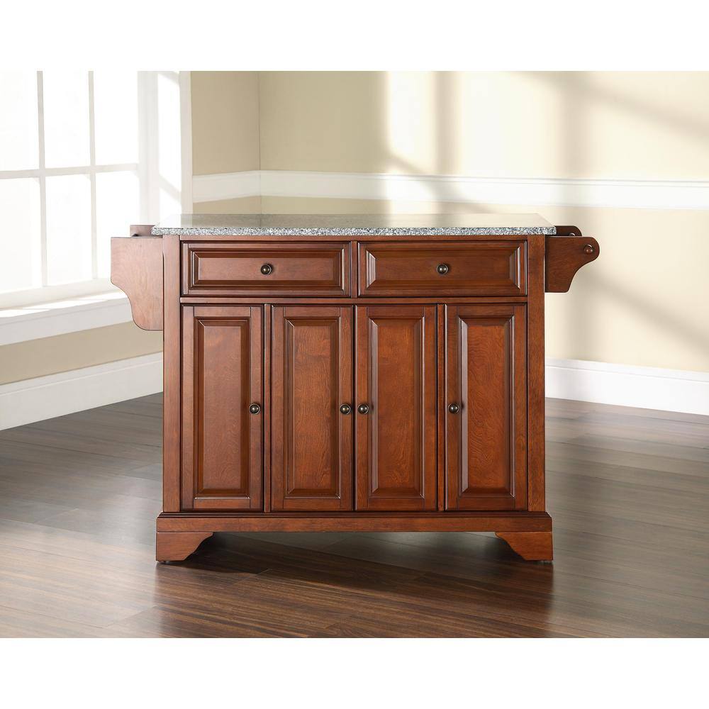 Left. Crosley Furniture - Lafayette Granite Top Full Size Kitchen Island/Cart - Cherry.