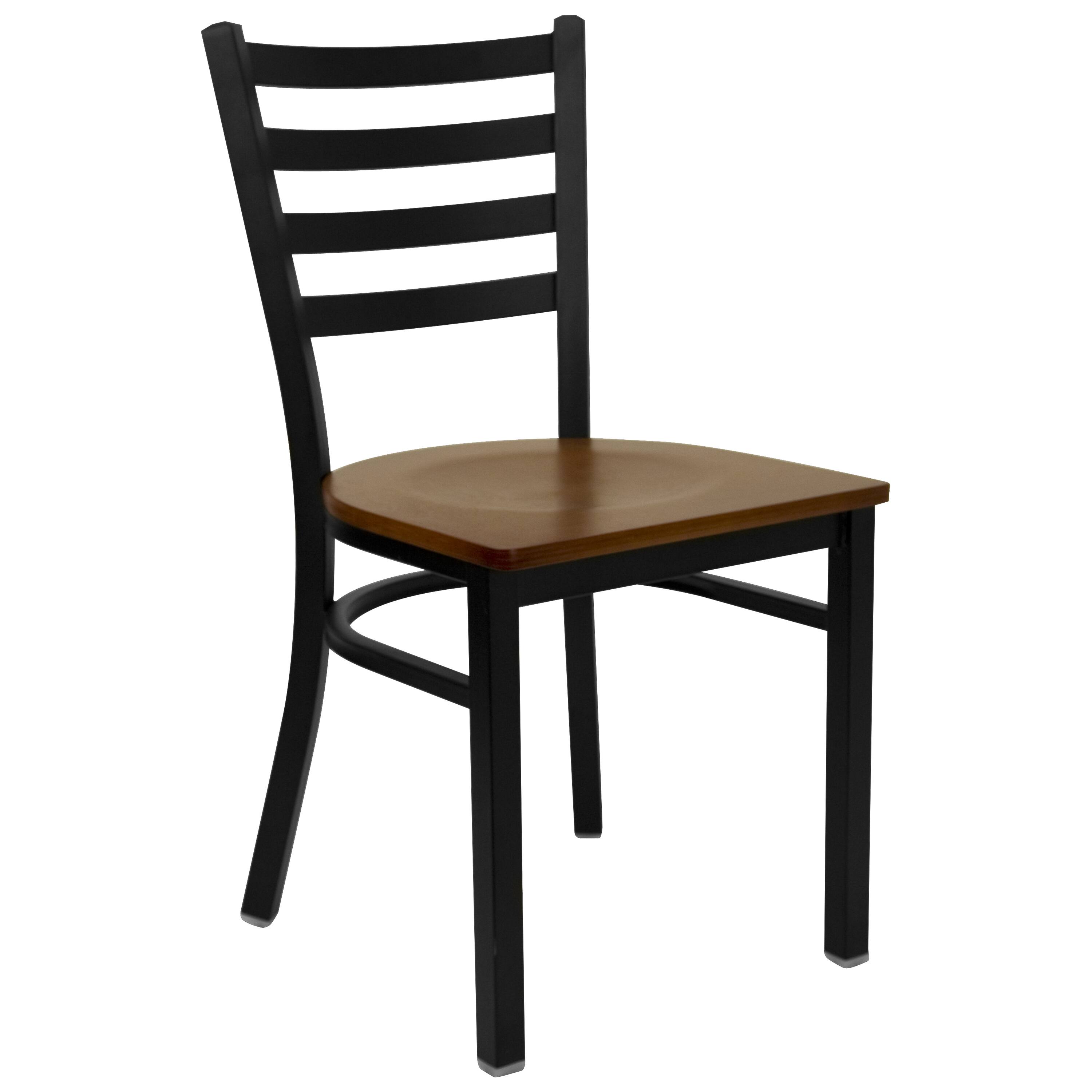 Cherry Wood Seat/Black Metal Frame