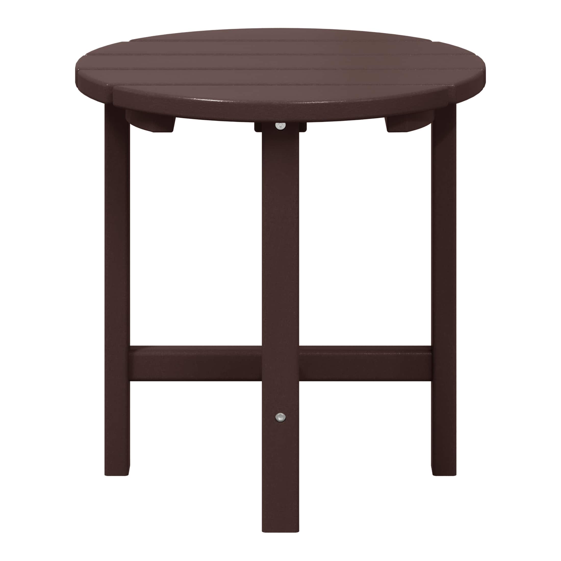 WestinTrends - Dylan Adirondack Round Outdoor Side Table - Dark Brown