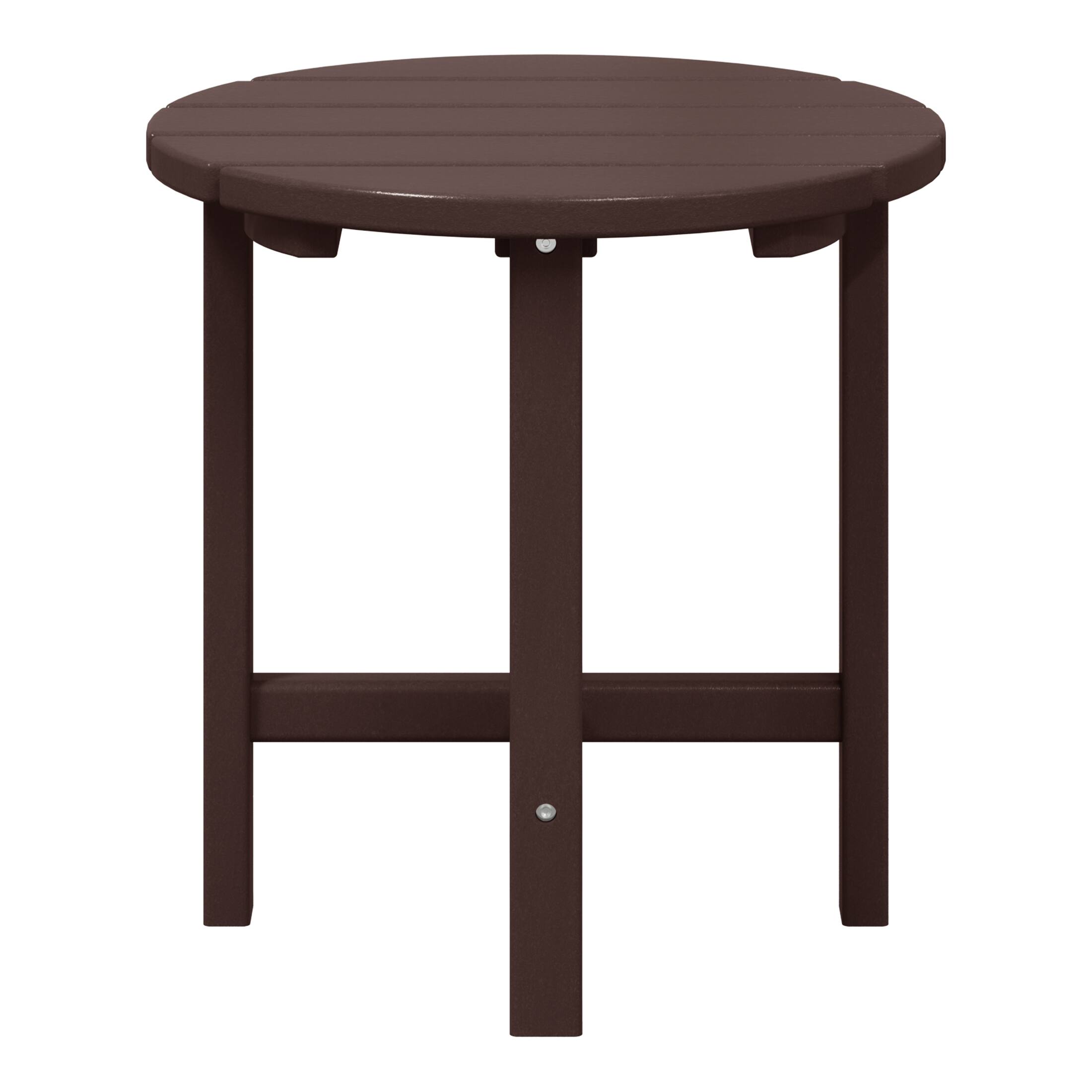 WestinTrends - Dylan Adirondack Round Outdoor Side Table - Dark Brown