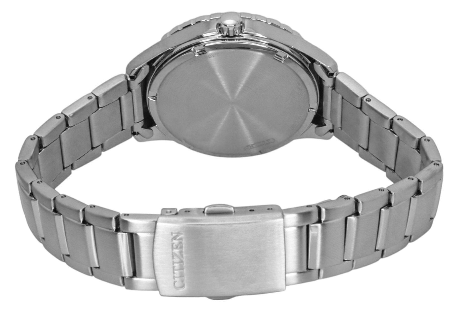 Back. Citizen - Eco-Drive Stainless Steel Green Dial AW1828-80X 100M Unisex Watch - Green.