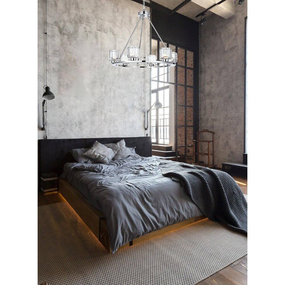 Alt View 4. Elegant Lighting - Cadence 26 Inch Chandelier In Chrome - Chrome And Clear.