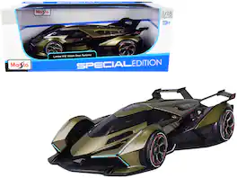 Lamborghini V12 Vision Gran Turismo 1/18 Diecast Model Car by Maisto - Matt Green Metallic