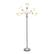 Angle. Simple Designs - 5 Light Adjustable Gooseneck Floor Lamp - Silver/White Shades.