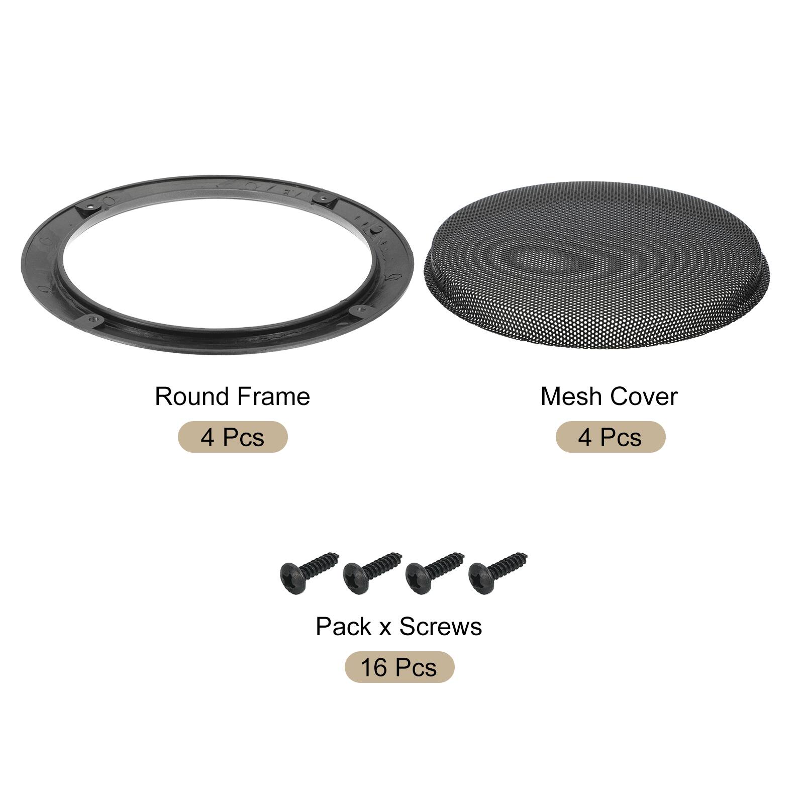 Round Frame Mesh Cover  
4 Pcs  
4 Pcs  
Pack x Screws  
16 Pcs