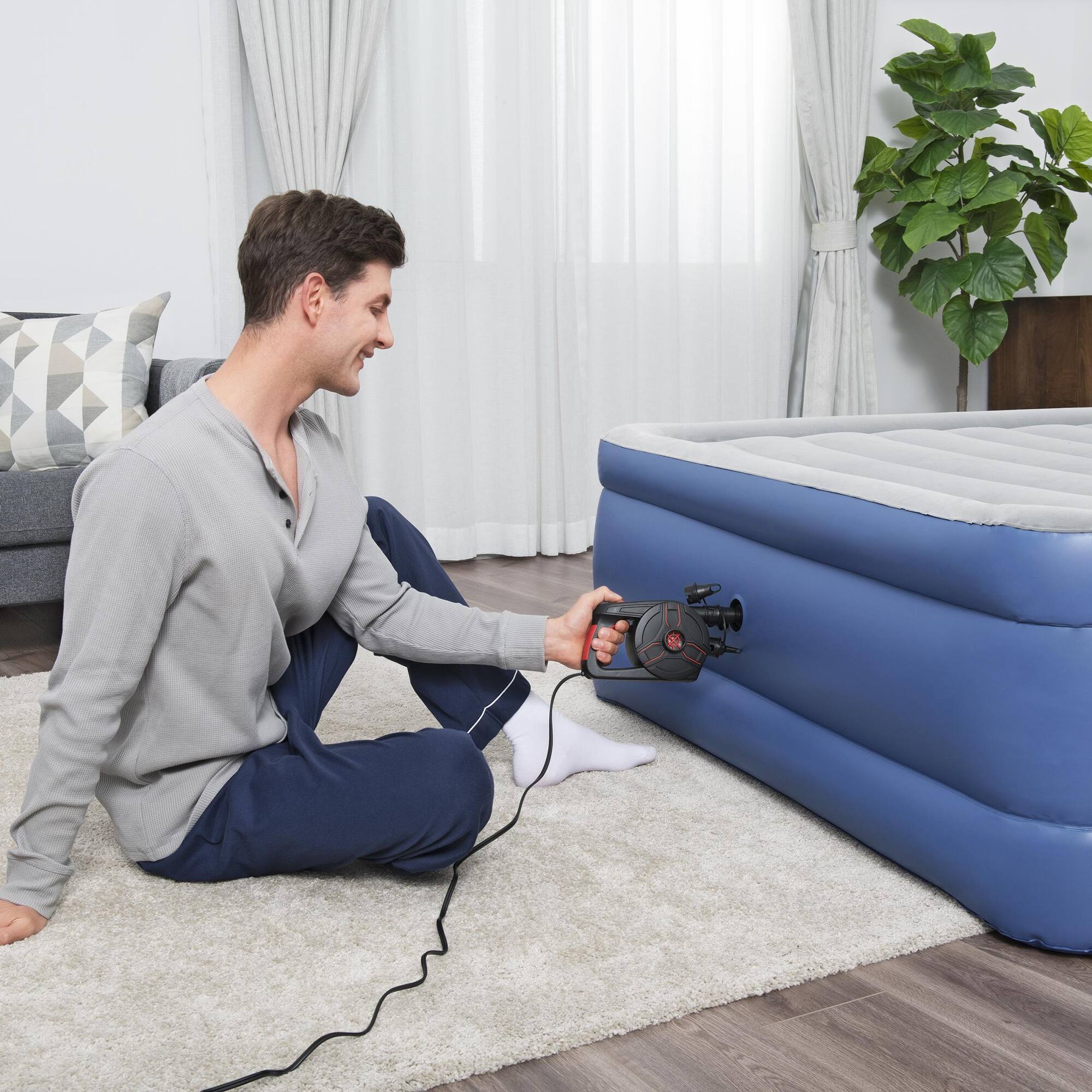 Alt View 5. Bestway - AC Electric Air Pump: PowerGrip - Black.