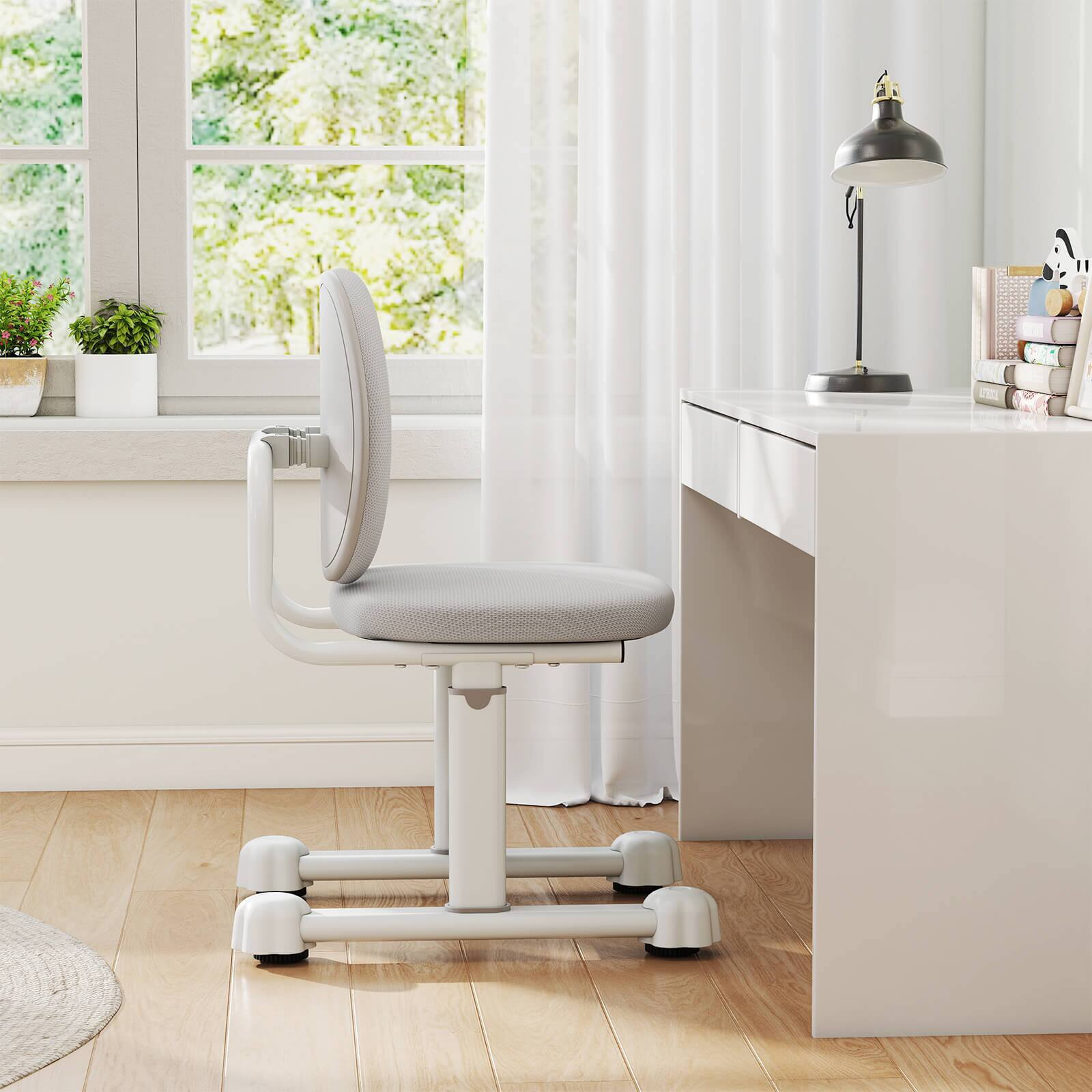 Alt View 4. Costway - Costway Kids Desk Chair with Double Back Support Adjustable Height Upholstered Computer Chair - Gray.