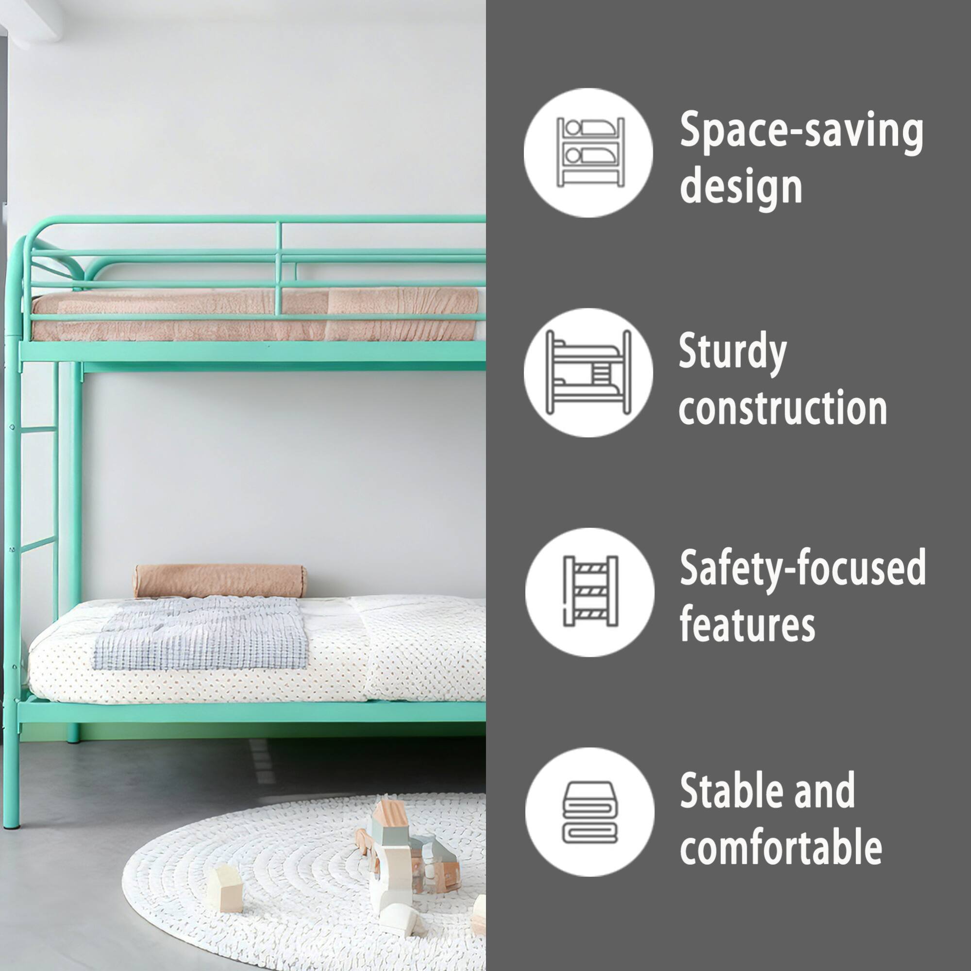 - Space-saving design
- Sturdy construction
- Safety-focused features
- Stable and comfortable