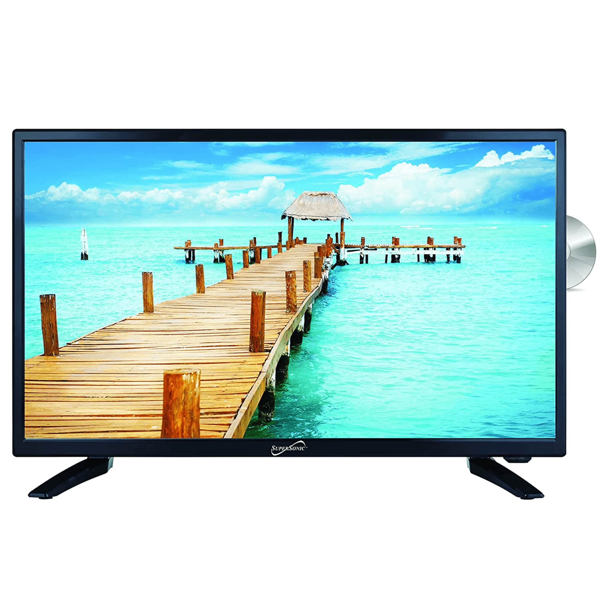 Front. Supersonic - 24" 12 Volt ACDC LED HDTV with DVD Player, USB, SD Card Reader and HDMI.