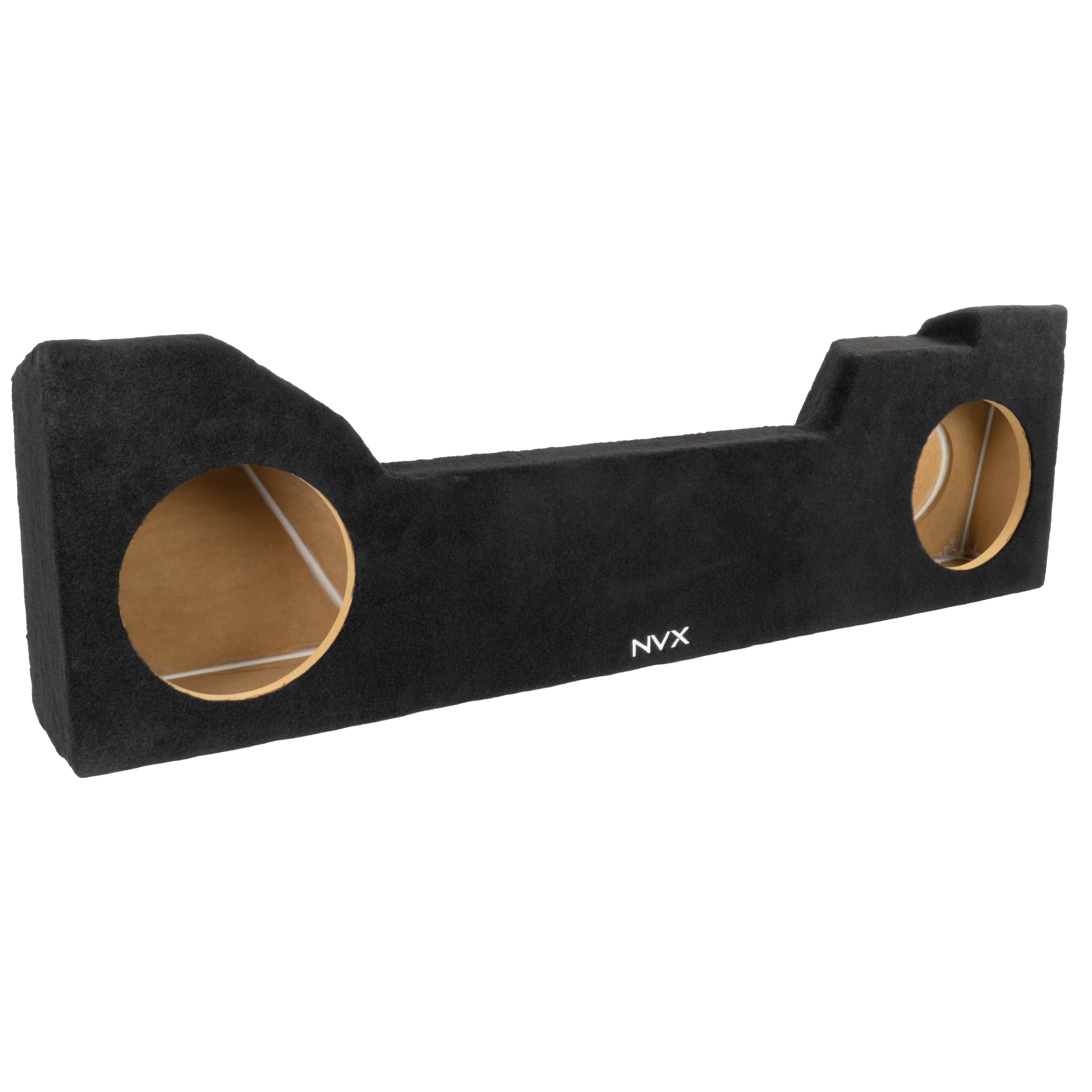 Back. NVX - VEGMSLVDCG3D10S Custom Fit Dual 10in Sealed Up-Firing Empty Sub Box for 2014-2018 Chevrolet Silverado/GMC Sierra Double.