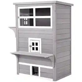Pawhut - Cat House, Outdoor 3-Tier Kitty Shelter, Weather Resistant