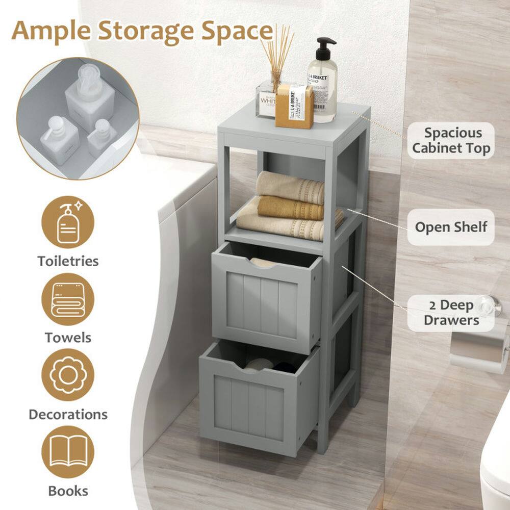Ample Storage Space  
HMUKET WHIT BRUMKE  
Spacious Cabinet Top  
Open Shelf  
Toiletries  
Towels  
Decorations  
Books  
2 Deep Drawers