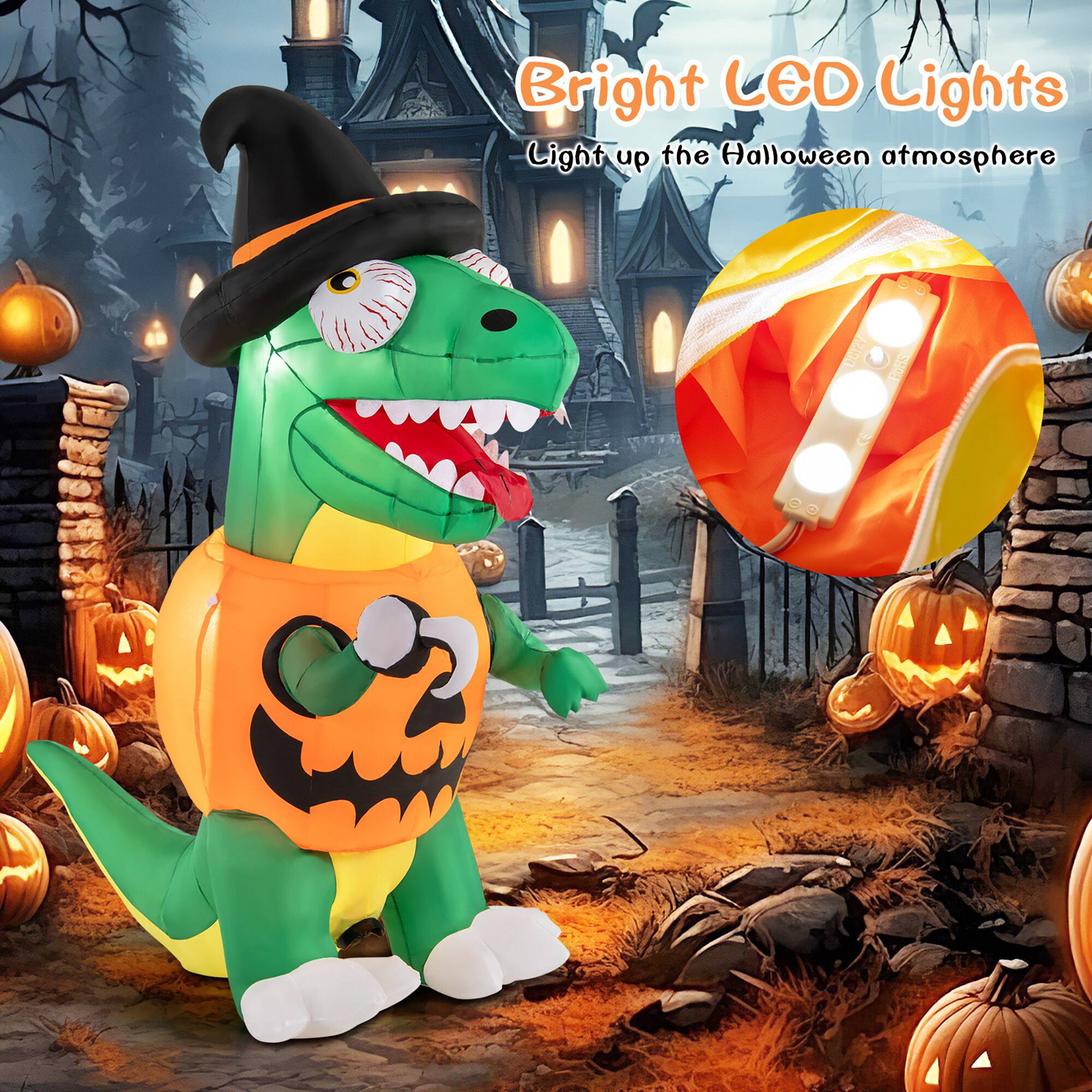 Bright LED Lights  
Light up the Halloween atmosphere