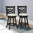 CorLiving - Woodgrove 38" Wood Barstools (Set of 2) - Cappuccino/White - Larger Front