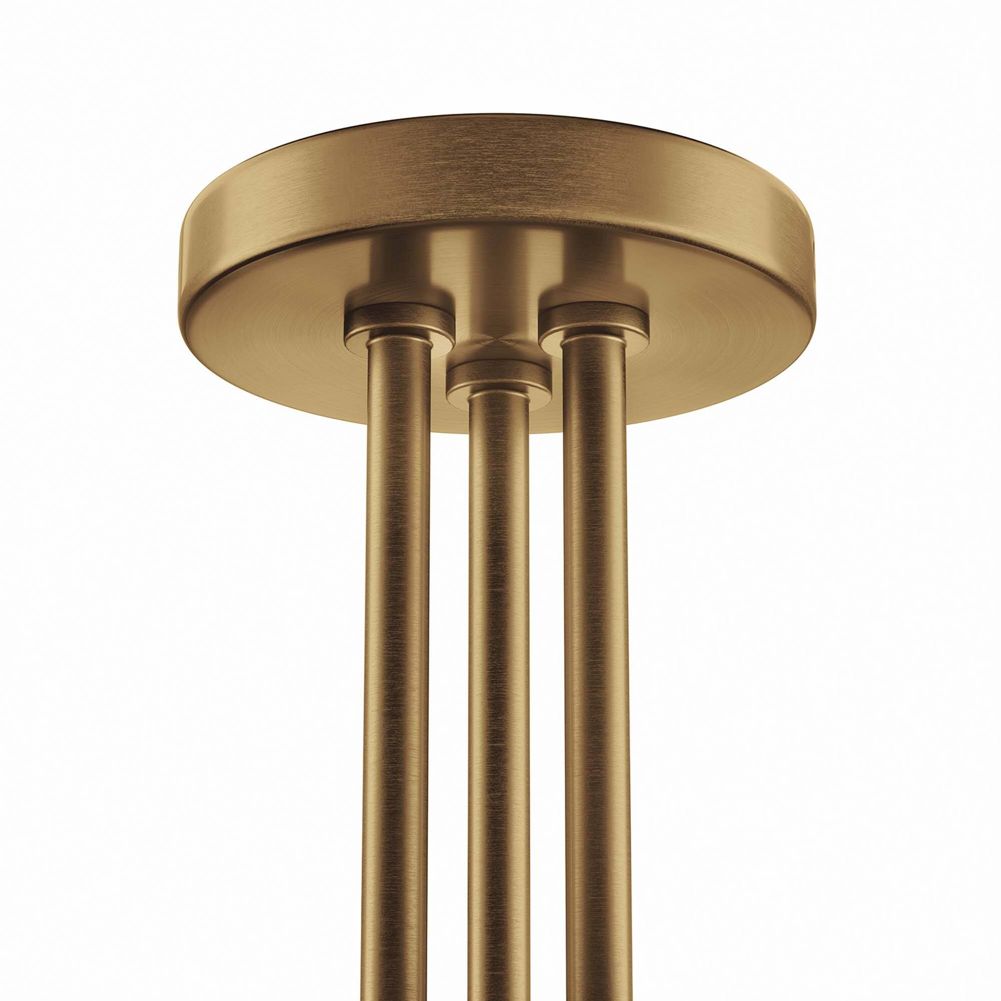 Alt View 4. Modway - Stellar 3-Light Semi-Flush Ceiling Light by Modway - Opal Satin Brass.