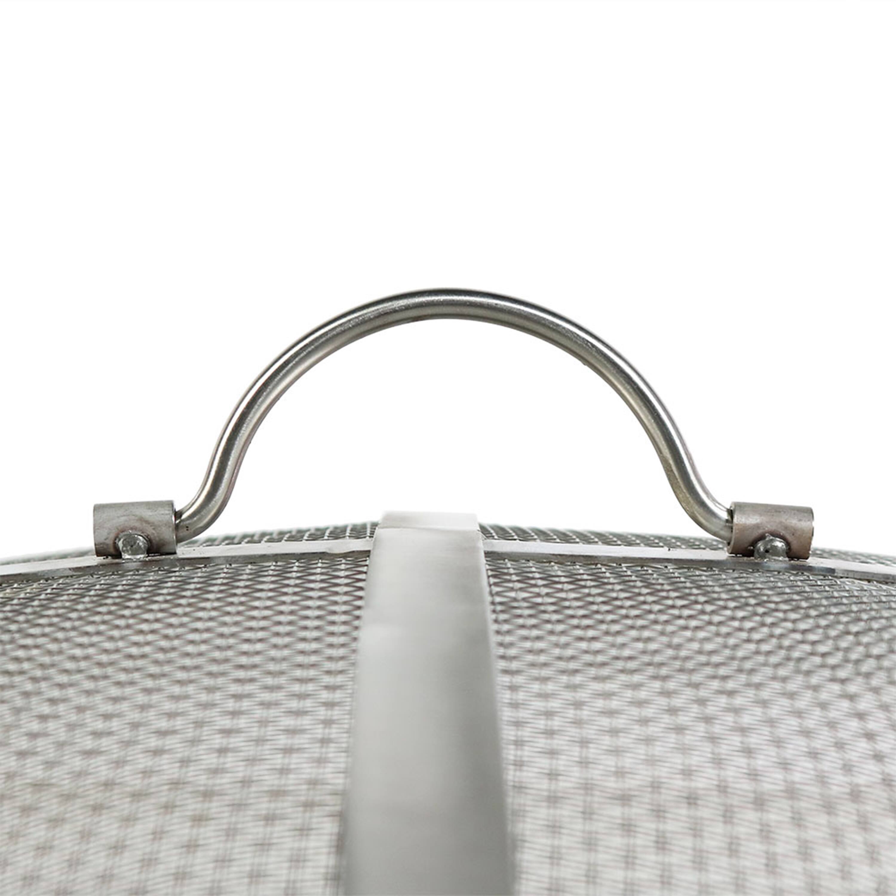 Alt View 5. Sunnydaze - 30 in Round Stainless Steel Fire Pit Spark Screen - Silver.