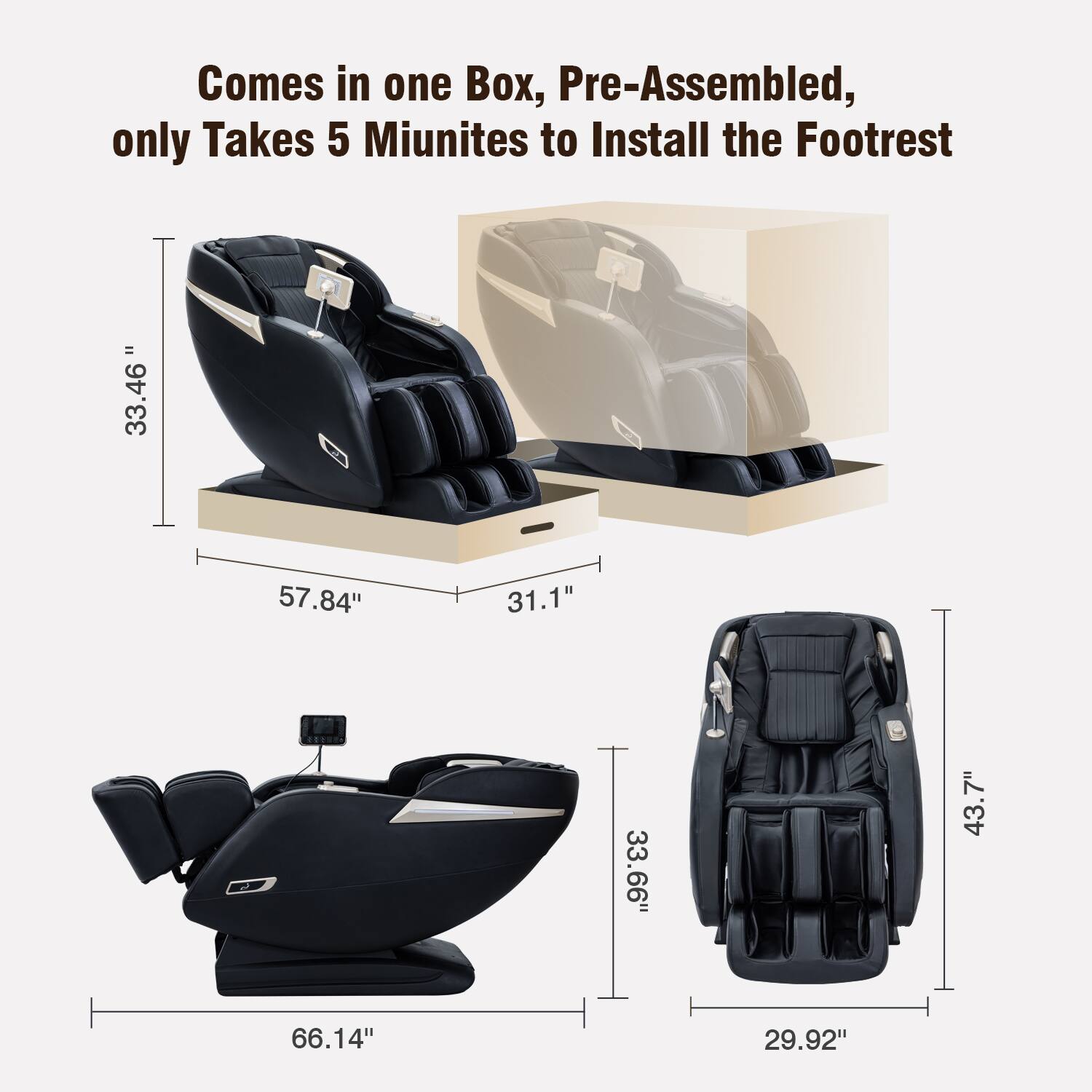 MassaMax MD906 Massage Chair Full Body Shiatsu Recliner Yoga