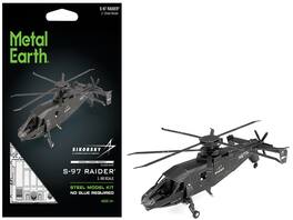 Model Kit Sikorsky S-97 Raider Attack Helicopter United States Army (Challenging Difficulty) Steel Model by Metal Earth - Black
