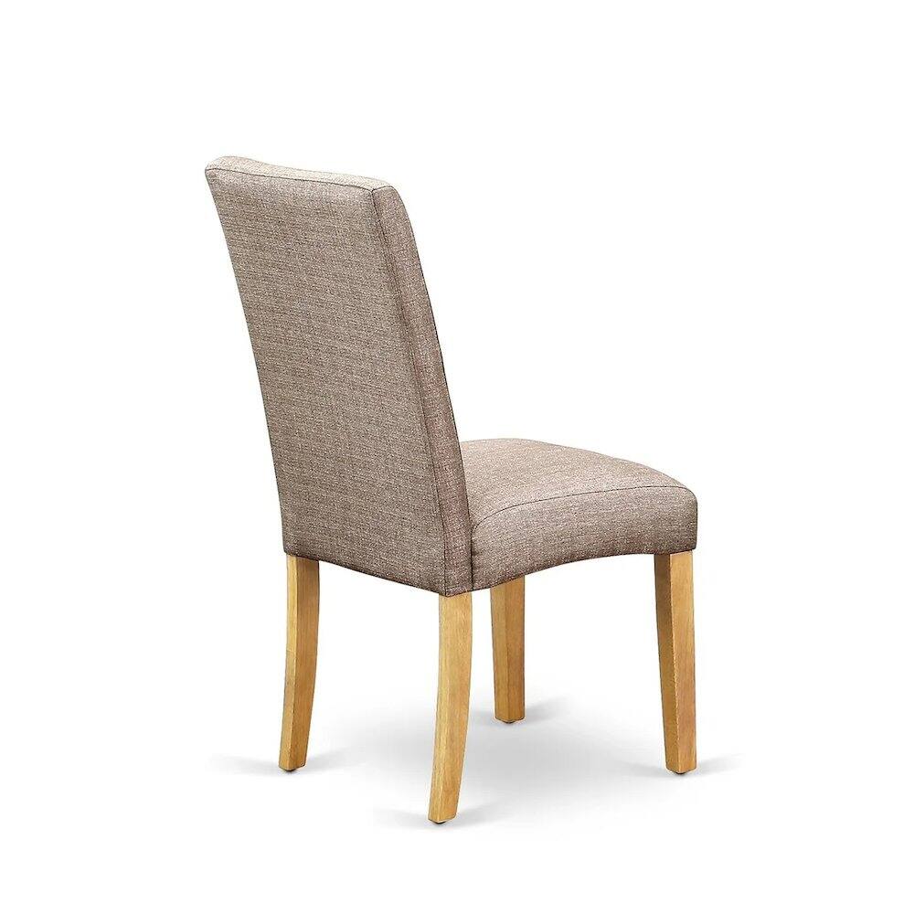 Alt View 2. East West Furniture - 5 Piece Dining Room Furniture Set Includes a Rectangle Dining Table and 4 Dark Khaki Linen Fabric Upholstered Parson - Oak.