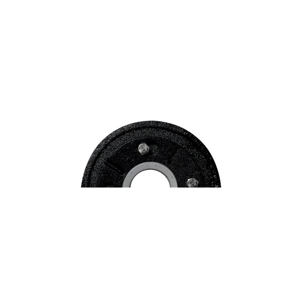 Back. Alfi - Cast Iron Shower Drain Base with Rubber Fitting - Black.